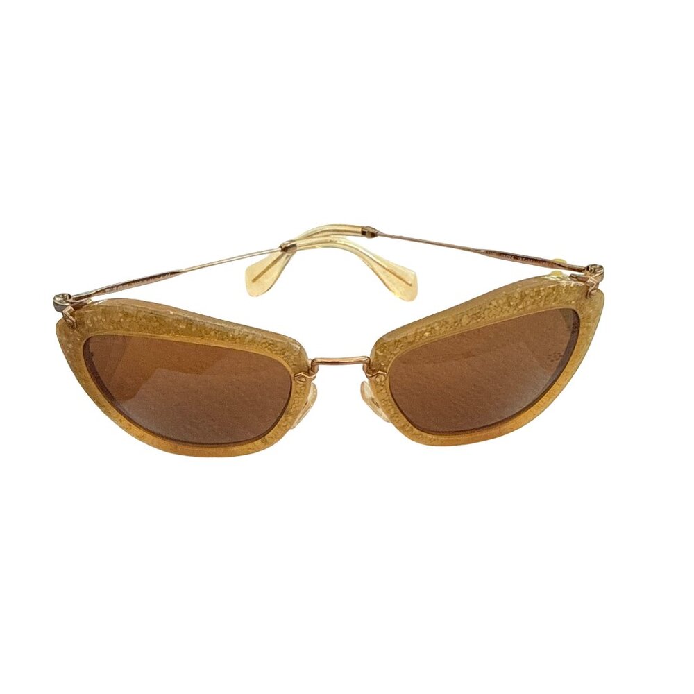 Miu Miu glitter gold cat eye sunglasses